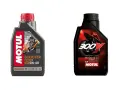 Huiles Motul : 5W-40 pour scooter et 5W30 pour moto de course. La différence est dans la performance.