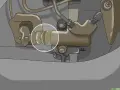 Le liquide d'embrayage suinte d'un soufflet usé sur le cylindre récepteur.