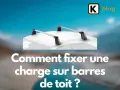 Barres de toit installées sur un véhicule. Apprenez comment sangler sur barre de toit pour transporter vos affaires en toute sécurité.
