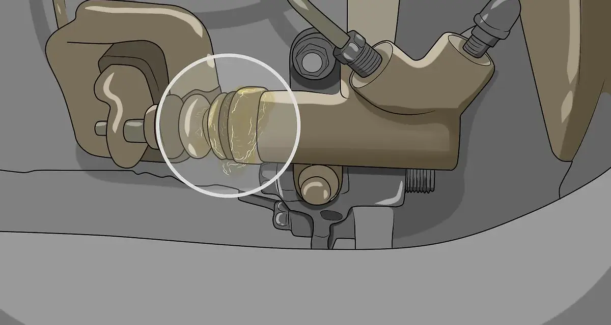 Le liquide d'embrayage suinte d'un soufflet usé sur le cylindre récepteur.
