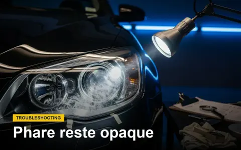 Lampe éclairant un phare de voiture opaque, suggérant une procédure pour nettoyer phare opaque.