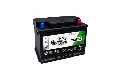 Batterie 12V 70Ah EFB Power Hexagone. Peut-on mettre une batterie 70Ah au lieu de 60Ah ? Oui, cette batterie est compatible Start & Stop.