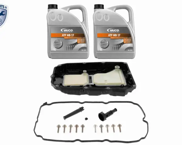 Kit pour changer huile boite de vitesse : 2 bidons d'huile ATF MB 17, carter d'huile, joint et visserie.