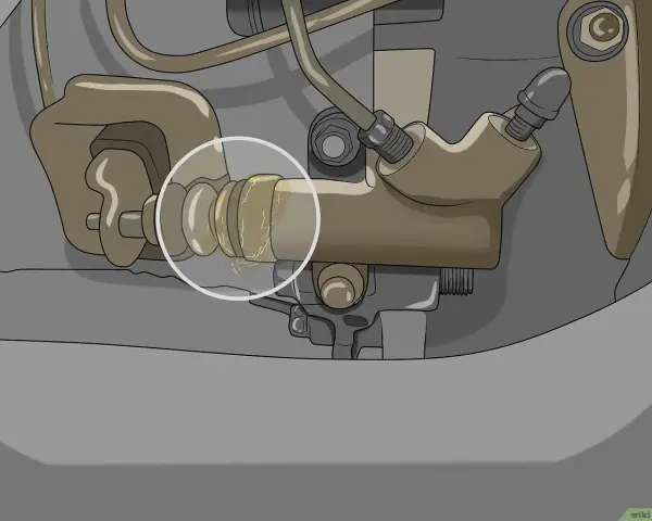 Le liquide d'embrayage suinte d'un soufflet usé sur le cylindre récepteur.