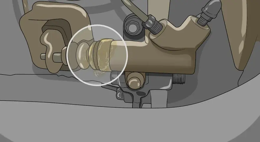Le liquide d'embrayage suinte d'un soufflet usé sur le cylindre récepteur.