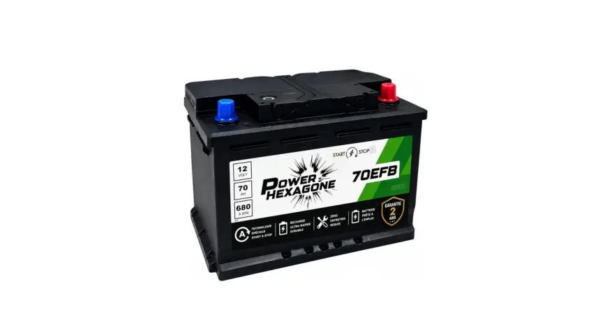 Batterie 12V 70Ah EFB Power Hexagone. Peut-on mettre une batterie 70Ah au lieu de 60Ah ? Oui, cette batterie est compatible Start & Stop.