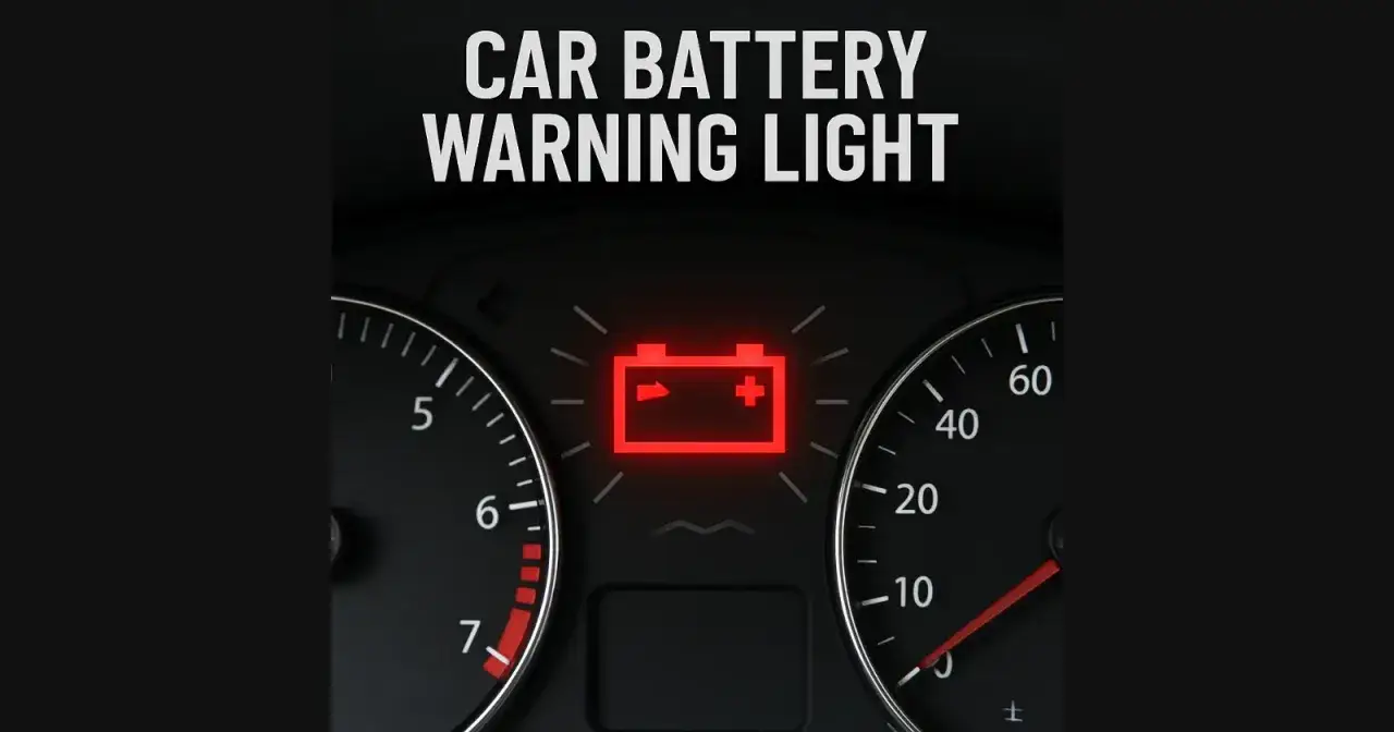Voyant de batterie allumé sur le tableau de bord, signalant une panne alternateur.